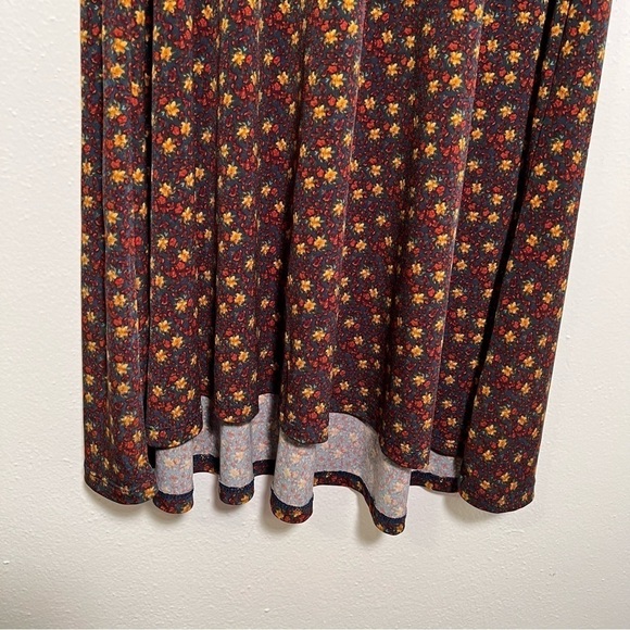 LulaRoe Azure A-Line Skirt Turquoise Floral - Picture 4 of 11